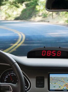 3 in 1 Auto Car Digital LED Electronic Clock Thermometer Vol