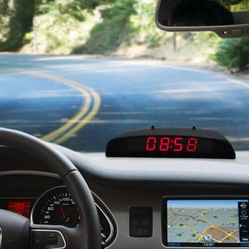 3 in 1 Auto Car Digital LED Electronic Clock Thermometer Vol