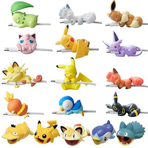 New 17Style Pokemon Data Cable Protective Cover Cartoon Figu