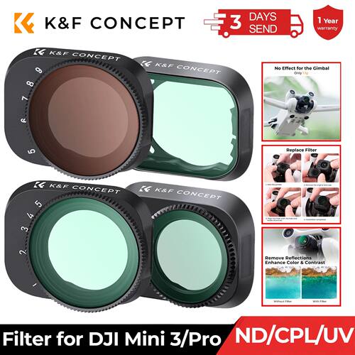 K&F Concept Drone Filter for DJI Mini 3 Pro &Mini 3 UV/CPL/N