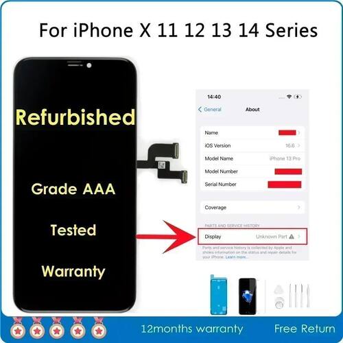 AAA Refurbished Official Screen For iPhone X XR XS 11 12 13