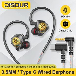 For iPhone 15 Earphone USB C Wired Headphone Digital Decodin