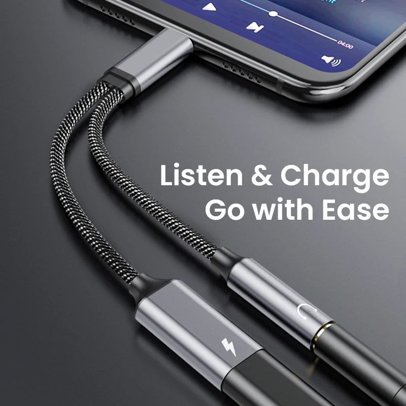 NIERBO 2 in 1 USB C to 3.5mm Headphone and Charger Adapter U