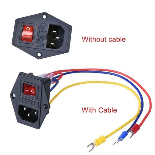 3D Printer Parts 10A 250V Power Switch AC Power Outlet With