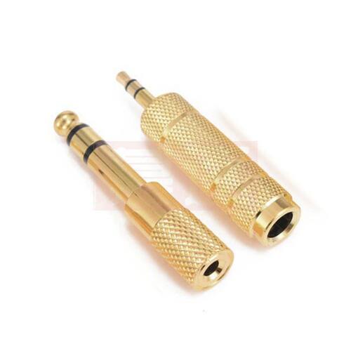 1pcs 6.35 Male to 3.5 Female 2 Pole Mono Adapter Plug Jack H