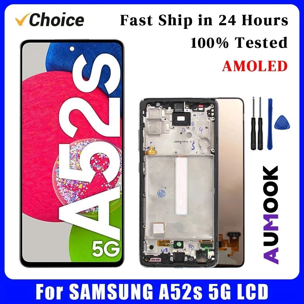 New Super AMOLED For Samsung A52s 5G LCD Touch Screen Digiti