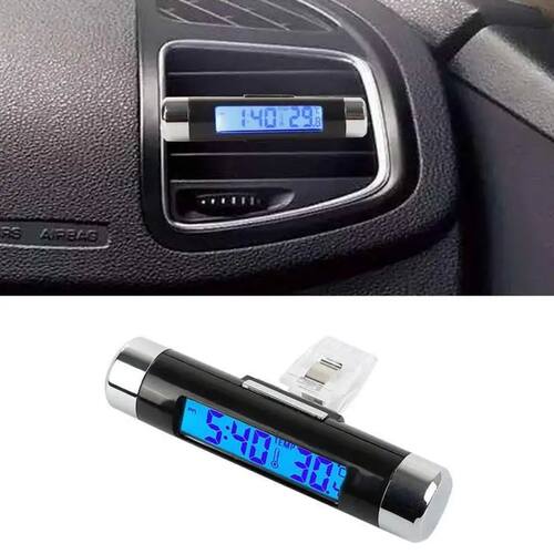 Car Digital Clock vehicle Thermometer Time Monitor watch Aut
