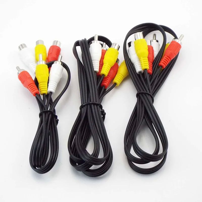 3 RCA to 3 RCA Cable Audio Video AV Male to Female Extension