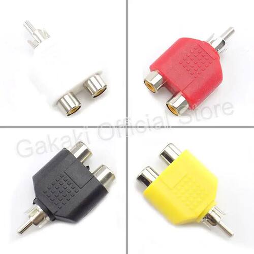 RCA Y Splitter AV Audio Video Plug Converter 1 Male to 2 Fem