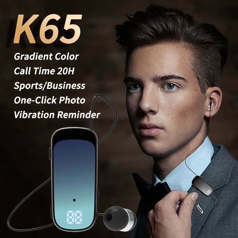 K65 K55 Lavalier Business Bluetooth 5.2 Headphone Talk/Music