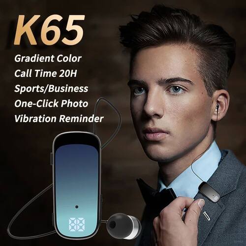 K65 K55 Lavalier Business Bluetooth 5.2 Headphone Talk/Music