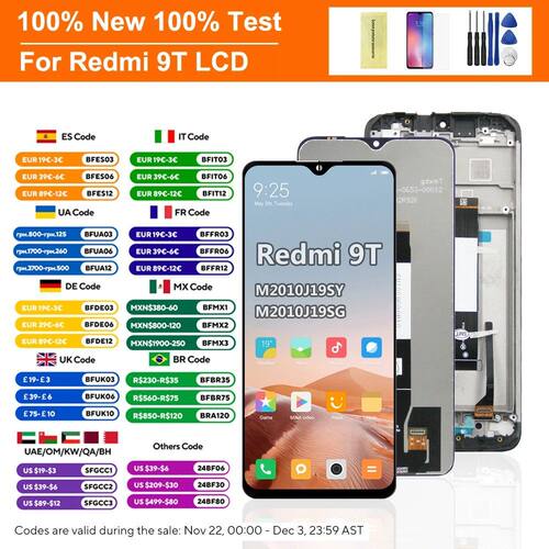 6.53'' For Redmi 9T LCD Display Touch Screen Digitizer Assem