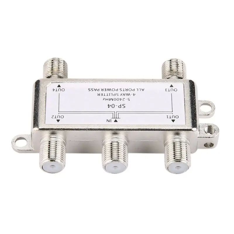 5-2400MHz 4 Way for HD Digital Coax Cable Splitter 4 Channel