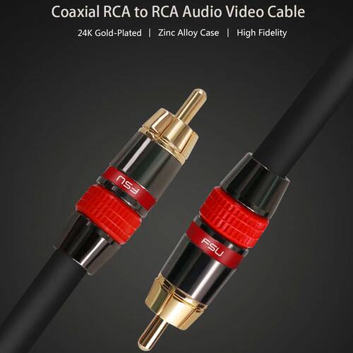 Digital Audio Coaxial SPDIF Cable RCA Cable Premium Stereo A