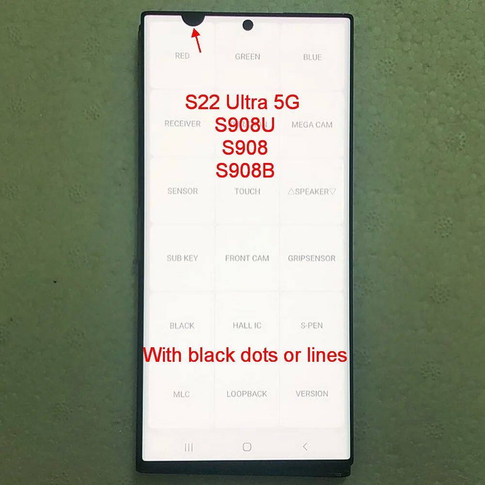 With defects Amoled For Samsung Galaxy  S22 Ultra 5G S908U S