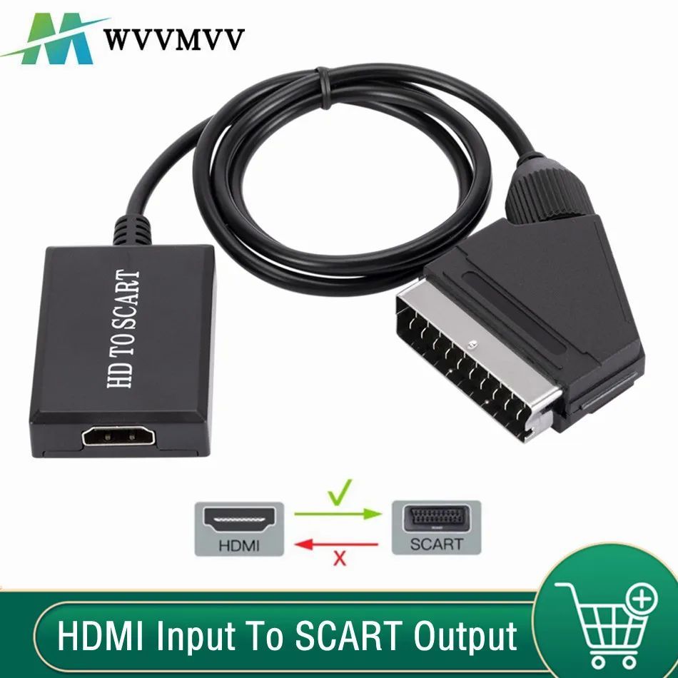 1080P HDMI-compatible to SCART Video Audio Upscale Converter