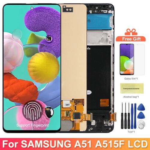 AMOLED A51 Display Screen With Fingerprint, for Samsung Gala