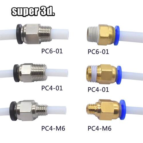 2pcs Pneumatic Connectors For 3D Printers Parts Bowden Quick
