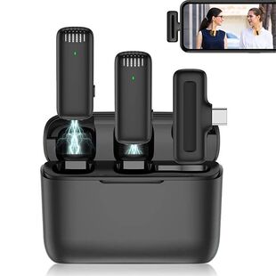 J13 Wireless Lavalier Microphone with Charger Case Portable