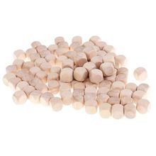 100pcs/pack Wooden Blank Dices, Dice Cubes You Can Write On