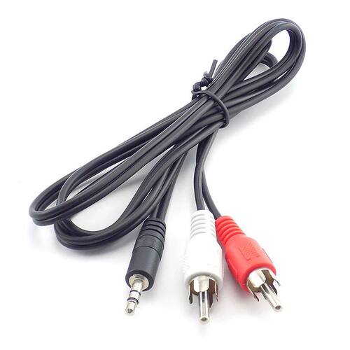 1M 3.5mm Male Stereo To 2 RCA Connector Audio Speaker AV Ada