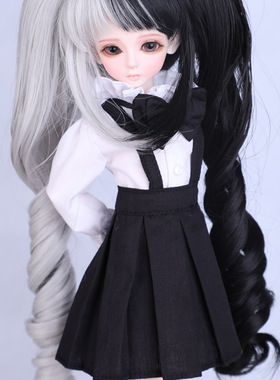 bjd/sd娃衣 1/4分白色衬衫+黑色背带裤 尺寸可定做 学生装 不单拍