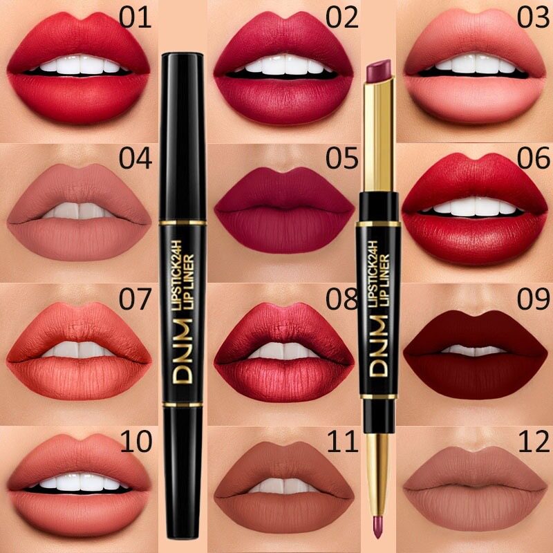 lip liner double head lipstick waterproof双头不沾口红唇线笔