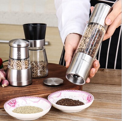 Stainless Steel Salt Pepper Push Grinder Spice Sauce Grinder