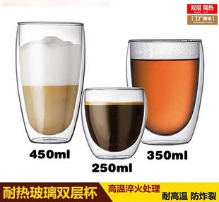 Heat-Resistant Double Wall Glass bottle cup 耐热玻璃杯隔热