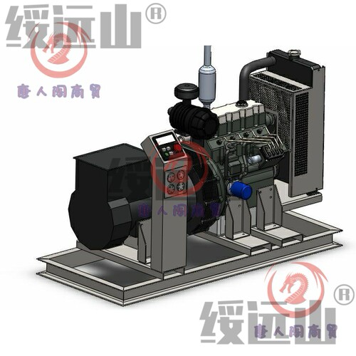 30kW柴油发电机组3D数模图纸三维建模Solidworks设计附STEP模型