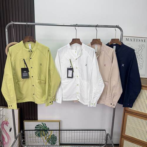 大厂订单！户外通勤男女情侣款宽松休闲立领衬衫口袋长袖上衣外套