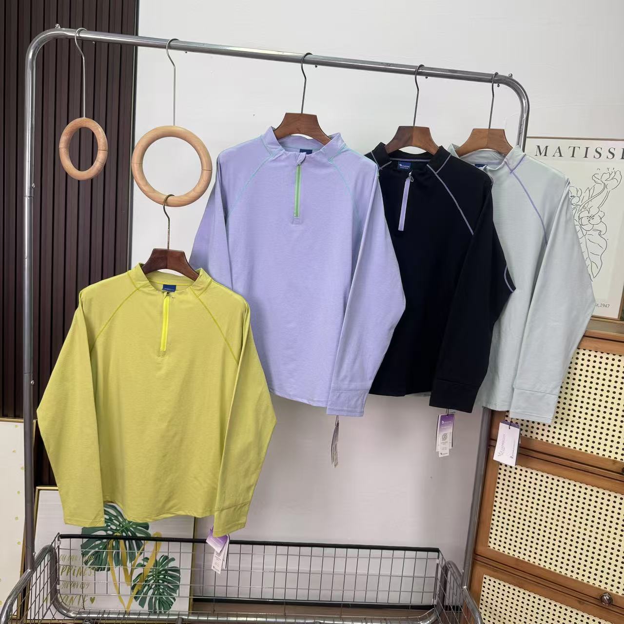 大厂订单！春夏款户外运动速干衣吸湿抗菌立领训练徒步长袖T恤女