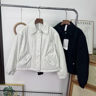 大厂订单！翻领软糯轻便科技面料可收口保暖夹棉夹克外套棉服女