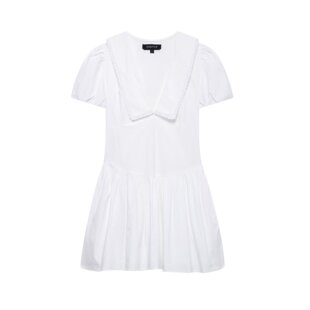 小圆翻领甜美百搭褶皱迷你连衣裙女0881 314 0881314新款 WMXZ春季