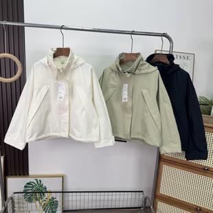 2026春季新款防风立领茄克/外套夹克女装宽松连帽休闲外套484709
