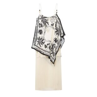 WMXZ春季 田园风珠片串珠印花优雅百搭吊带连衣裙女 2026新款