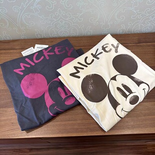 WMXZ自制2024春新款卡通图案棉质宽松版男友风短袖T恤上衣两色入