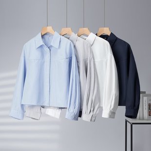长袖 棉质短衬衫 衬衣空调衫 25秋冬新款 479678 合作款 480485 女装