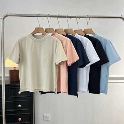 软纯色圆领T恤短袖百搭打底内搭