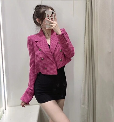 欧美秋冬玫红纹理5西5西装