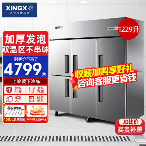 星星（XINGX）六开门商用冰箱大容量全冷冻双温立式冰柜不锈钢多
