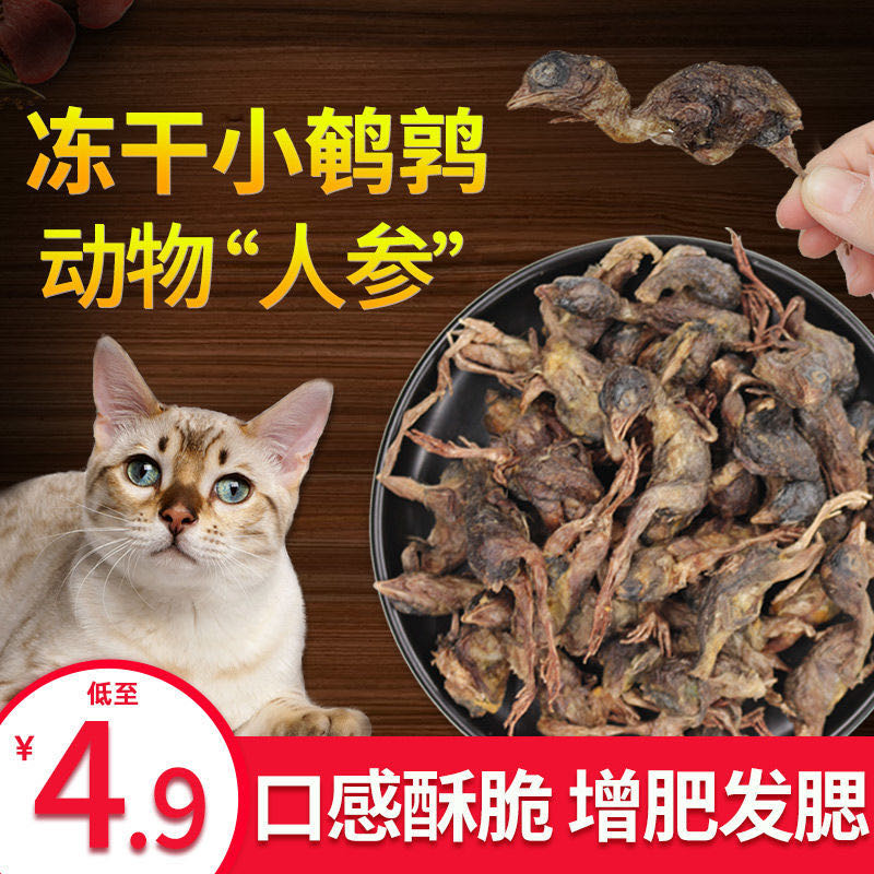 宠物零食冻干鹌鹑猫咪增肥发腮磨牙洁齿营养猫狗通用肉干生骨肉