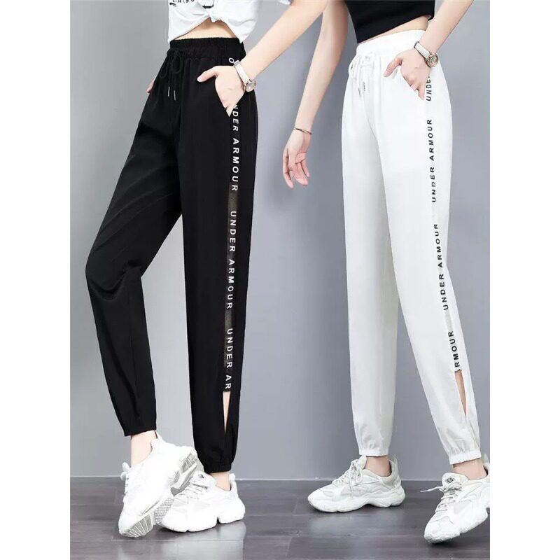 清仓捡漏冰丝速干九分哈伦裤女2026夏季薄款镂空束脚休闲运动女裤