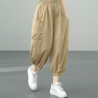 大码九分裤女夏季薄款夏季灯笼裤