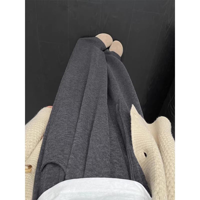 清仓捡漏深灰色糯米休闲裤女秋冬加绒梨型身材高腰宽松显瘦阔腿裤,女装/女士精品,大码裤装,淘宝优惠券,粉丝福利购,淘宝优惠卷