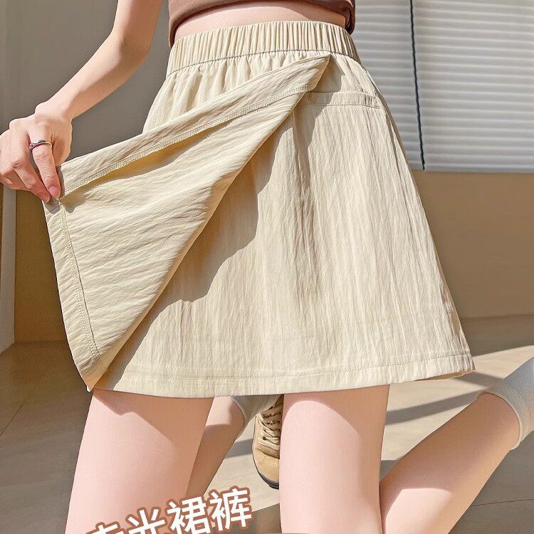 清仓捡漏冰丝山本裙裤女夏季薄款高腰休闲防走光运动外穿五分短裤