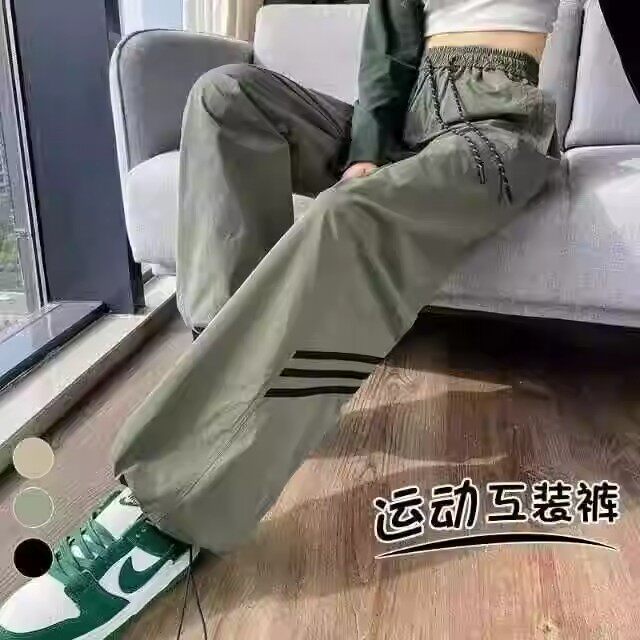 清仓捡漏冰丝速干工装裤女夏装2026年新款学生束脚阔腿休闲运动裤