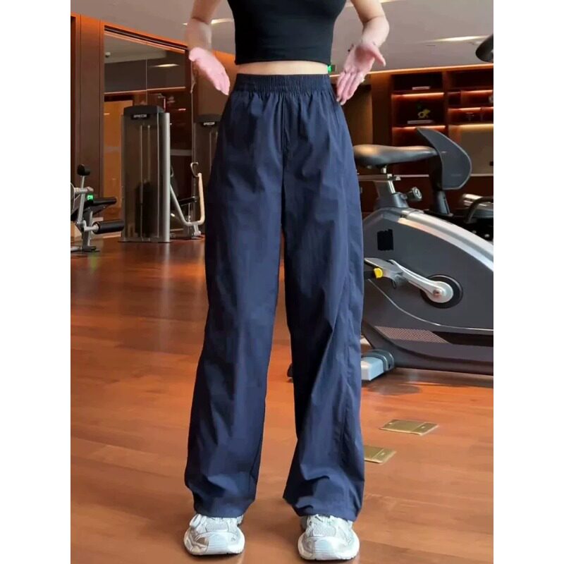 清仓捡漏藏青色冰丝速干工装裤女2026夏季薄款休闲直筒阔腿运动裤