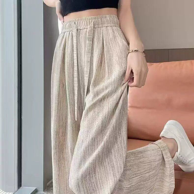 清仓捡漏冰丝速干裤子女夏季薄款宽松bf慵懒风百搭直筒休闲阔腿裤