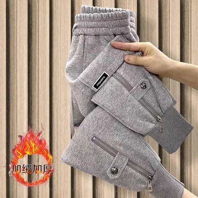 秋冬加绒加厚卫裤时尚洋气哈伦裤